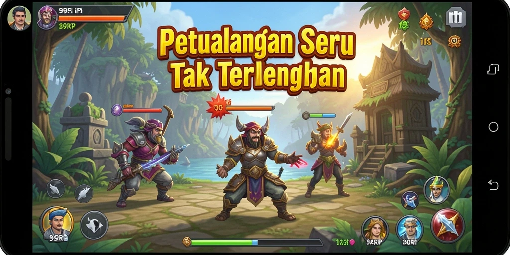 Tampilan gameplay 99RP dengan karakter berpetualang.