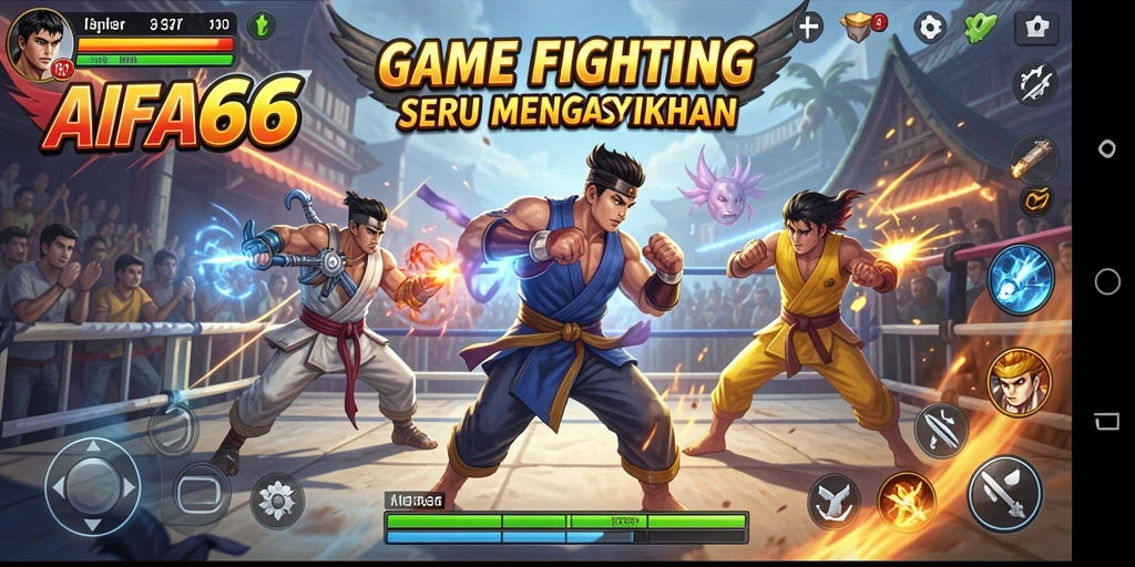 Tampilan gameplay AIFA66 dalam pertarungan seru yang mendebarkan.