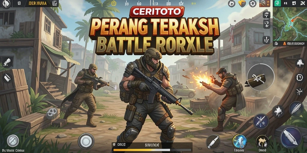 Screenshot utama gameplay CERITOTO menampilkan aksi pertempuran yang seru.