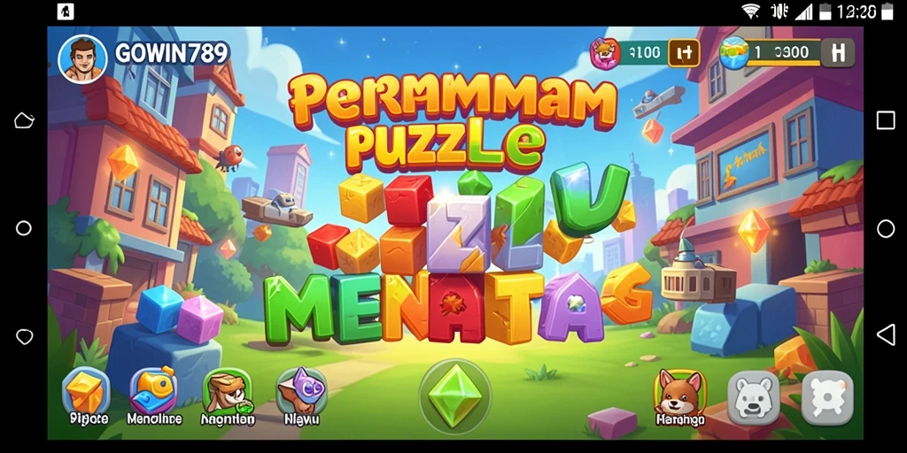 Screenshot GOWIN789 menunjukkan gameplay puzzle yang menarik dan menantang.