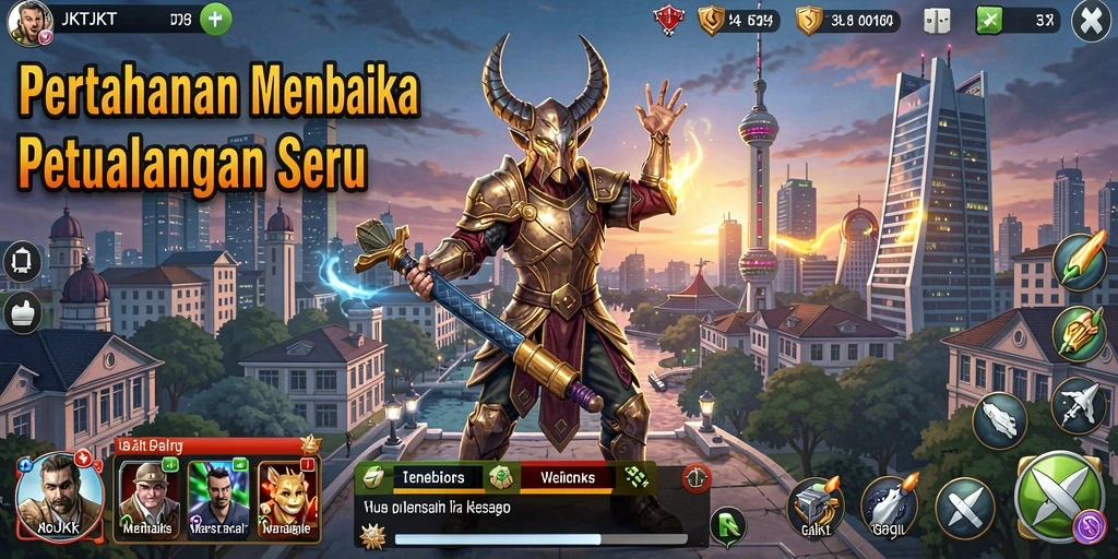 Tampilan menawan dari gameplay JKTJKT Tower Defense