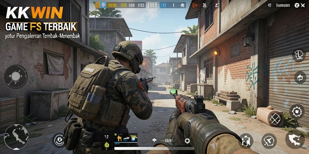 Tampilan gameplay KKWIN yang menegangkan dan penuh aksi.