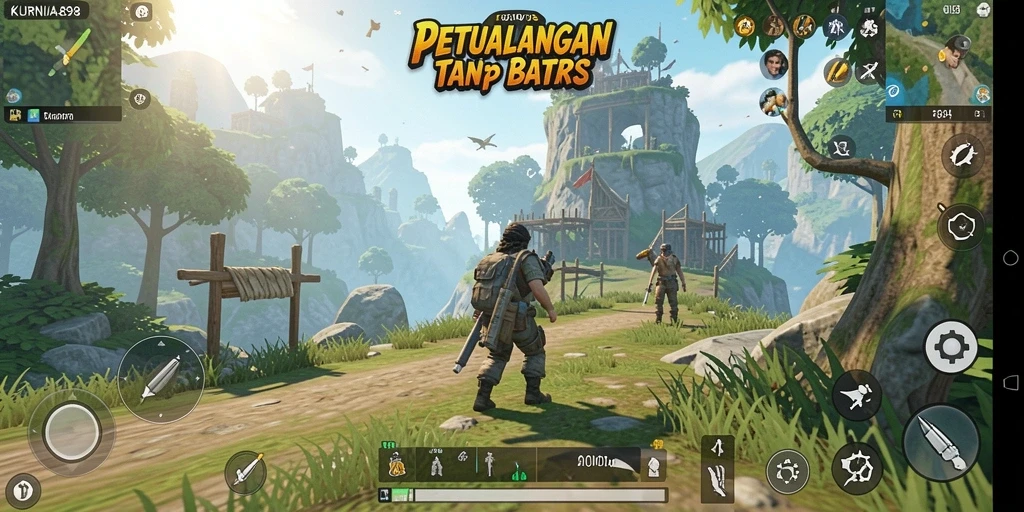 Tampilan gameplay KURNIA898 dalam dunia terbuka yang luas.