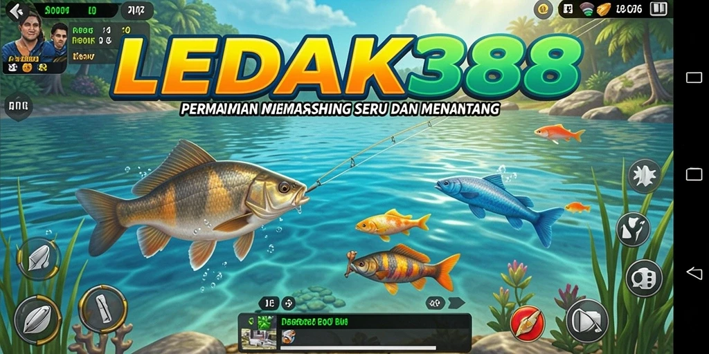 Tampilan gameplay memancing yang realistis dan menarik di LEDAK388.