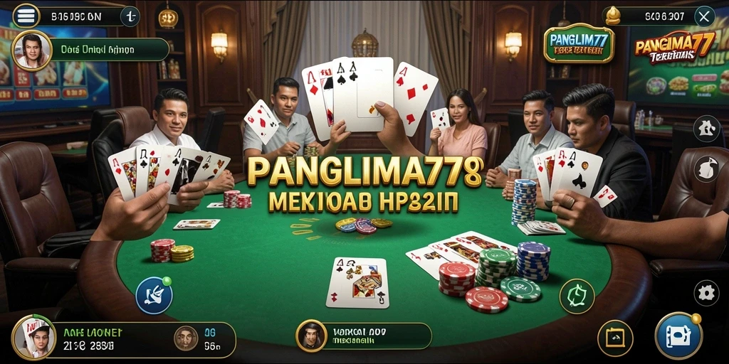 Screenshot gameplay PANGLIMA77 yang menunjukkan aksi Poker yang mendebarkan.