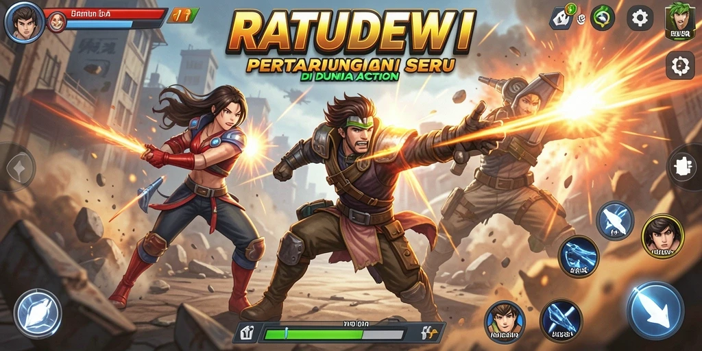 Screenshot gameplay action yang mendebarkan dari RATUDEWI.