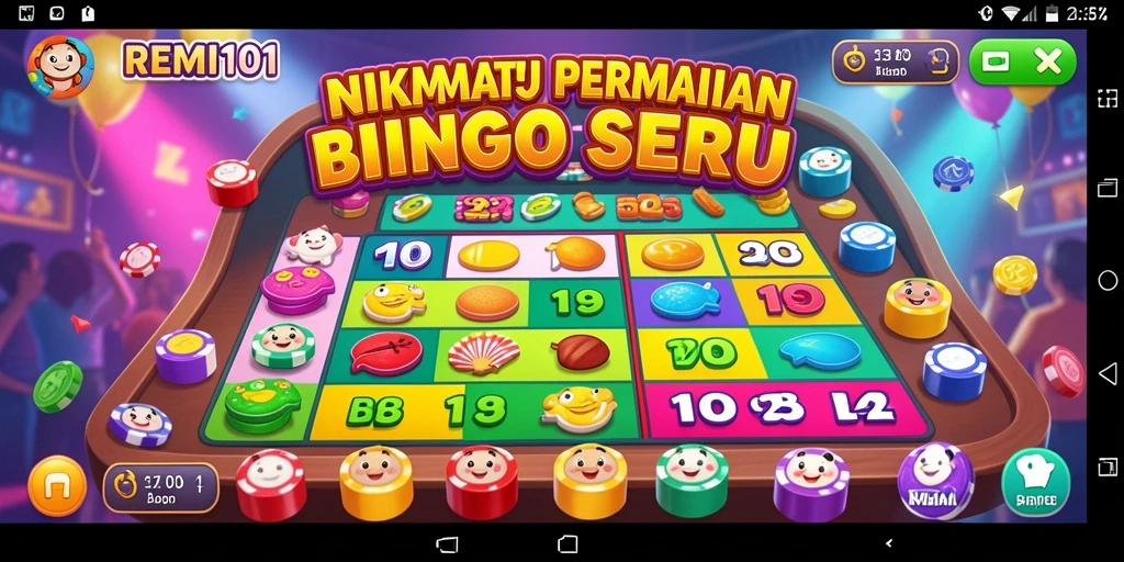 Screenshot REMI101 menampilkan gameplay Bingo yang seru dan interaktif.