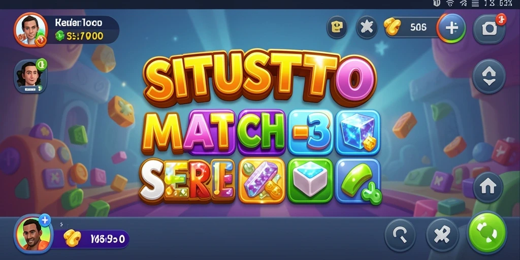 Tampilan gameplay menarik dari SITUSTOTO dengan elemen Match-3 yang ceria.