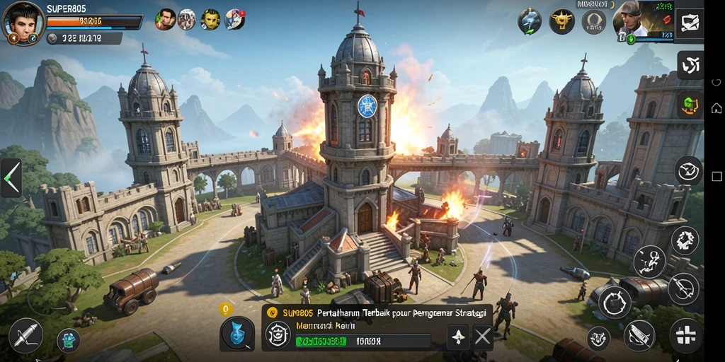 Gameplay SUPER805 yang mendebarkan dalam aksi Tower Defense.