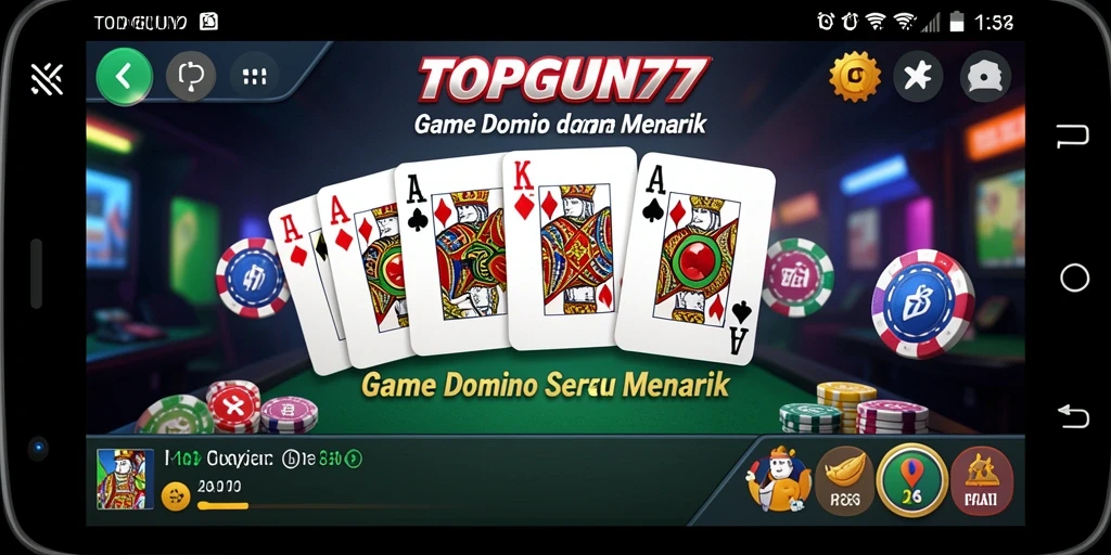 Screenshot utama TOPGUN77 menampilkan gameplay seru Domino.