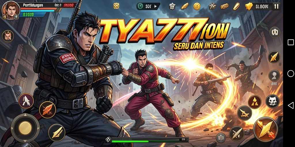 Gameplay intens TYA777 dalam pertarungan satu lawan satu.