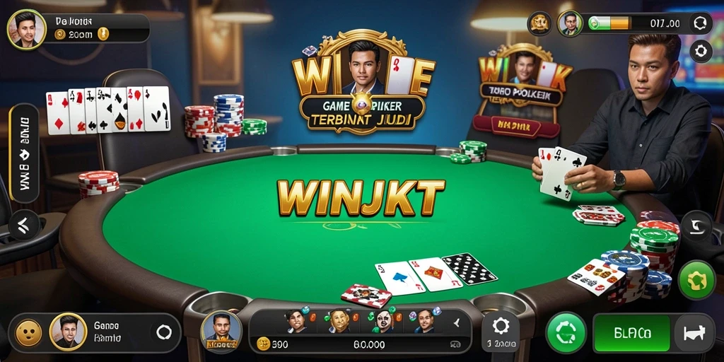 Screenshot gameplay WINJKT menampilkan aksi intens permainan Poker.