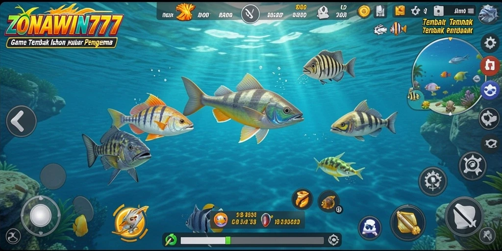Gameplay seru Tembak Ikan di ZONAWIN777 dengan grafis yang menawan.