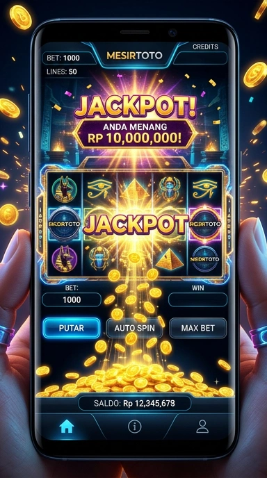 Tampilan utama aplikasi mesirtoto yang menarik.